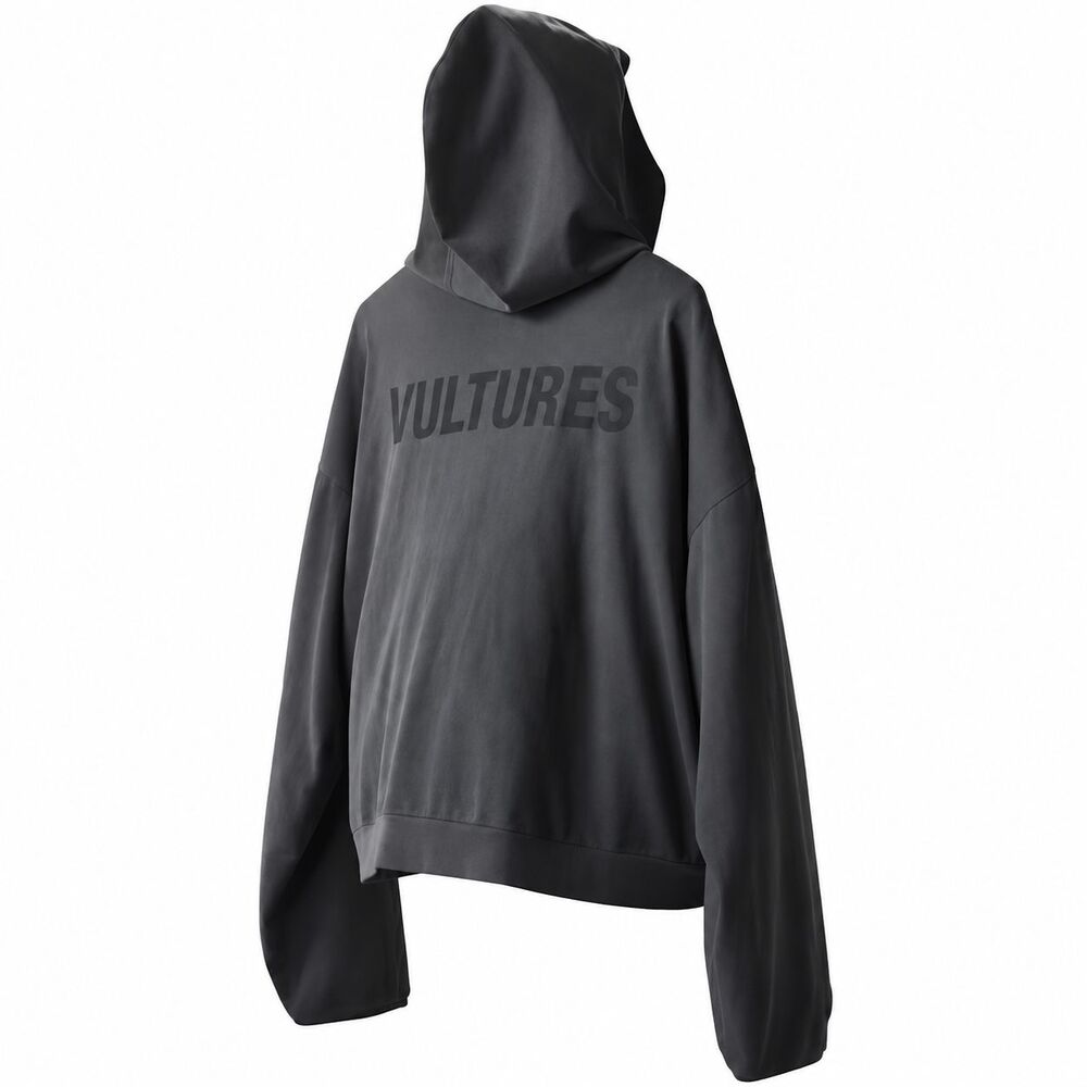 YZY Vultures Korea Exclusive Zip-Up Hoodie Black/Gray Size 1 Small Oversized